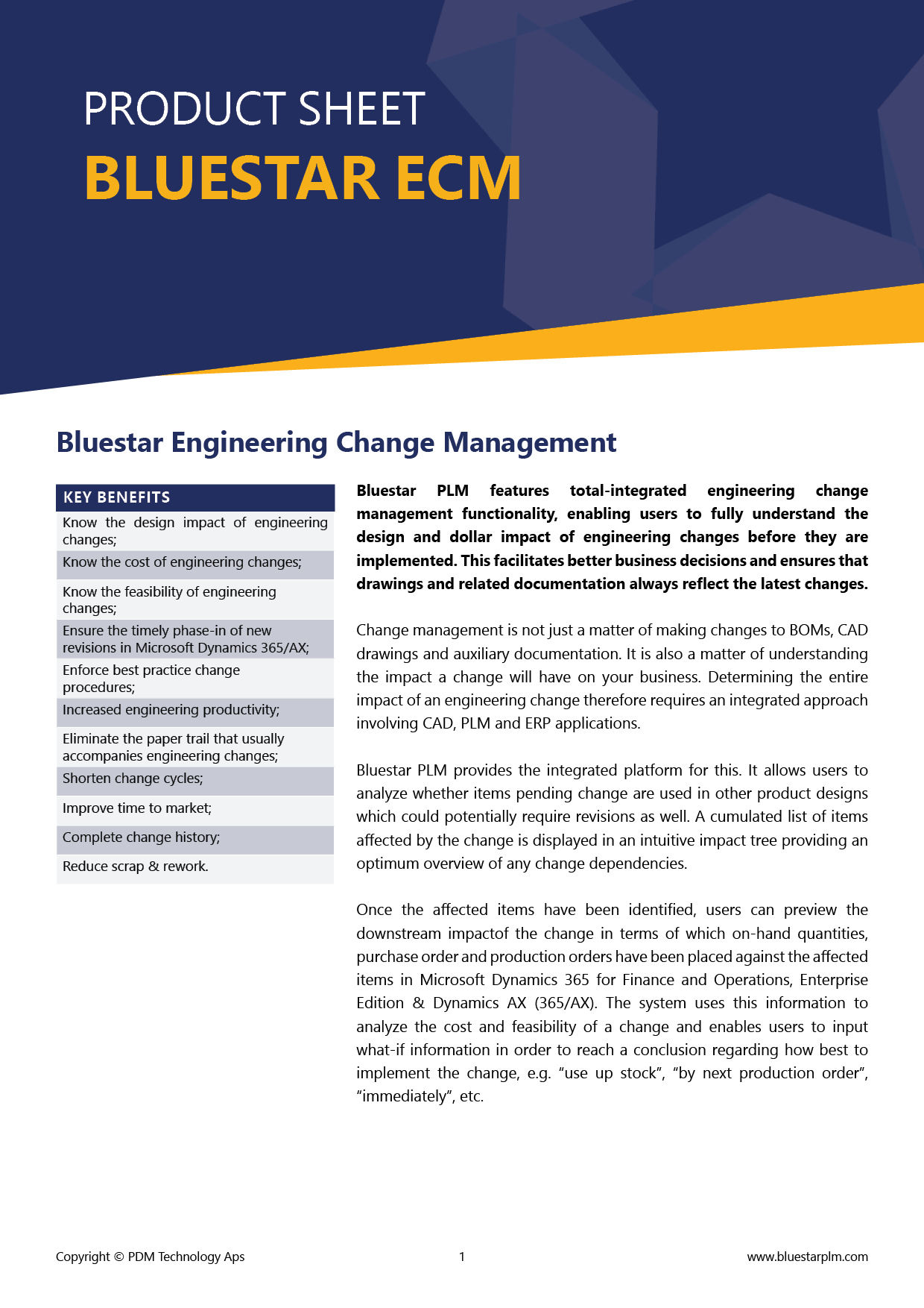 Bluestar Engineering Change Management (ECM) Product Sheet Thumbnail